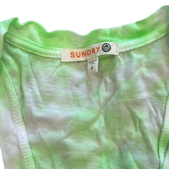 Sundry Green Lime Tie Dye Racerback Tank Top XS - Picture 3 of 3